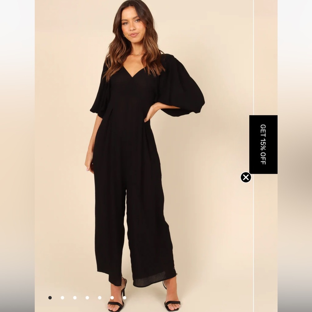 Petal + pup Suzanna wide legged black jumpsuit
